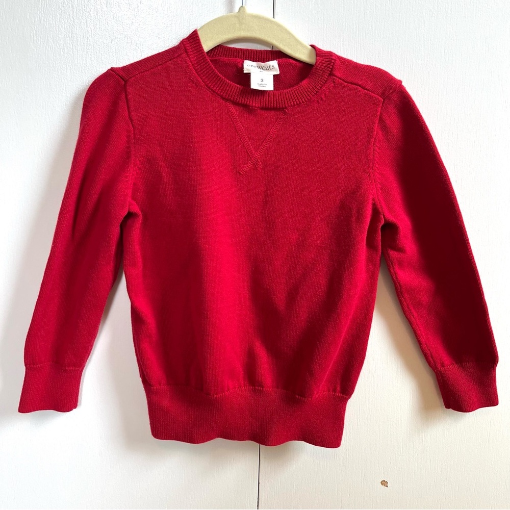 Crewcuts Kids Boys Size 3 or 3T Red Crewneck Sweater